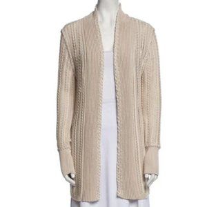 Magashoni Long Open Front Cardigan Sweater Straw Hat Open Knit small New $248